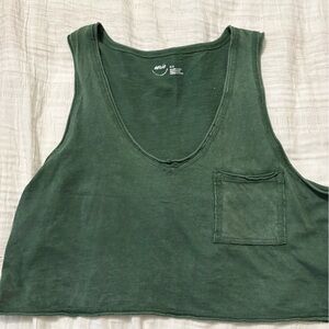 Aerie Green Women's Tank Top with Pocket